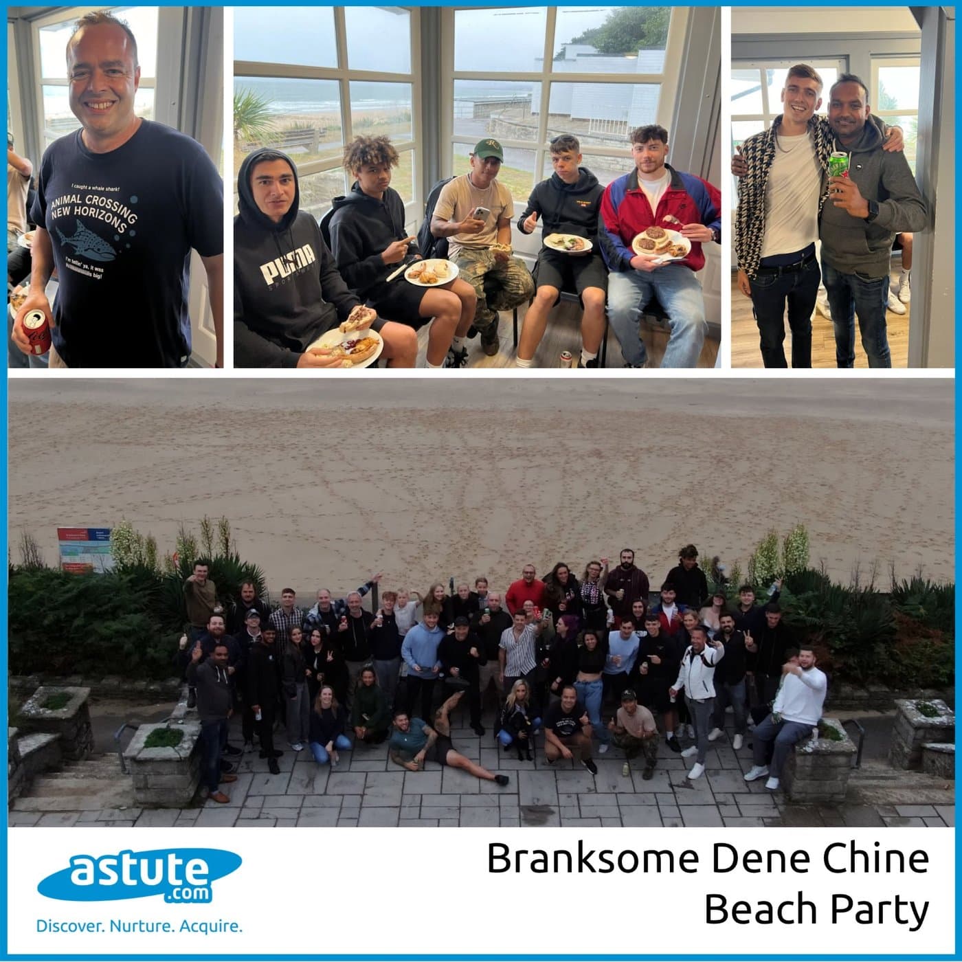 The Astute team at their summer beach party at Branksome Dene Chine